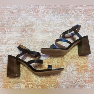 Chic Black Strappy Block Heel Sandals